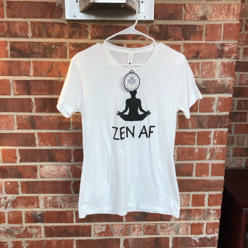 The Zen Flower • ZEN AF • white tee • size large